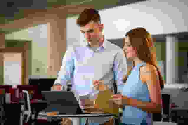 employees in flexible smart working